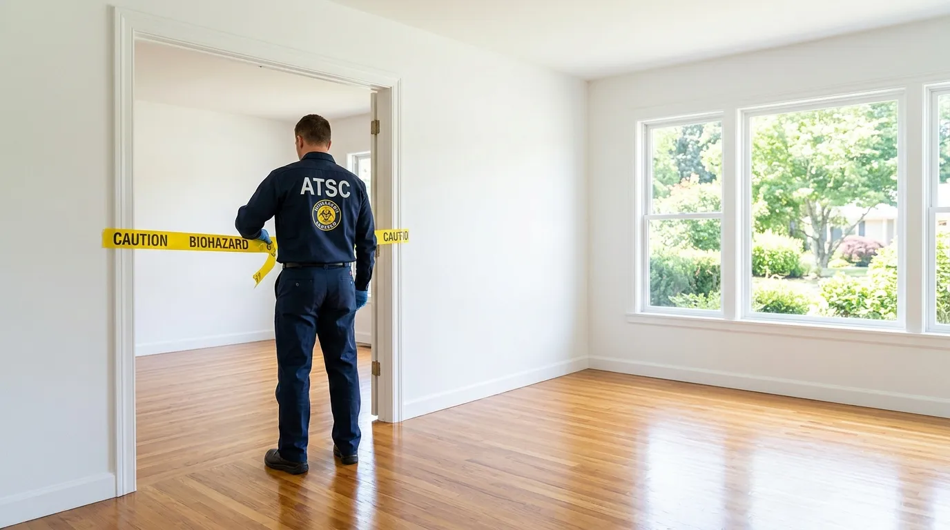 Certified biohazard cleanup crew performing Decomposition Cleanup in Westerly